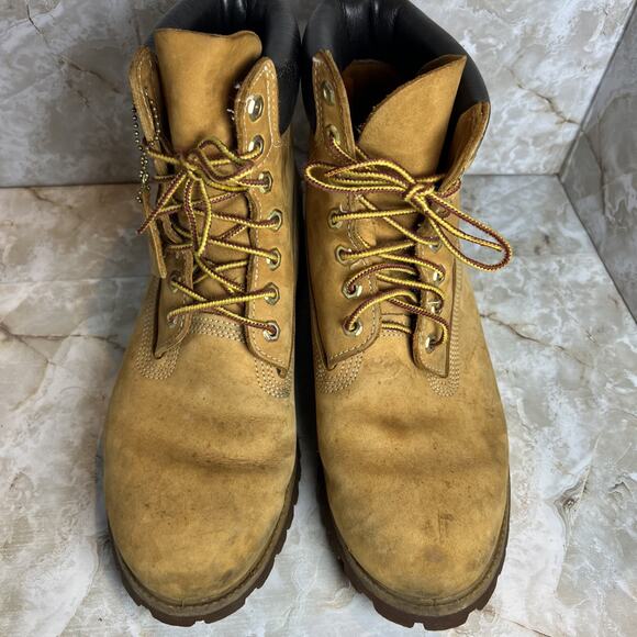 Timberland Boots MENS 10.5M 6-inch Nubuck Tan Leather Work Boots 10061 main image 4